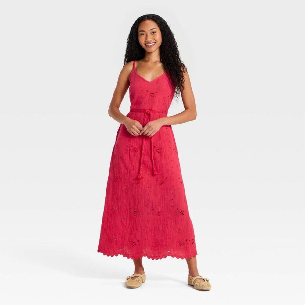 Universal Thread - Women's Crafted Midi Sundress - Universal Thread R Red - Picture 3 of 3